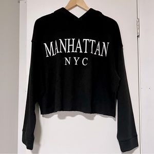 NWT!!! ZARA Manhattan NYC Graphic Cropped Hooded Sweatshirt!!!